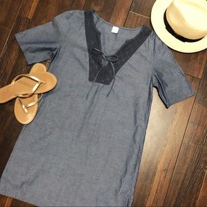 Merona chambray short sleeve shift dress | small